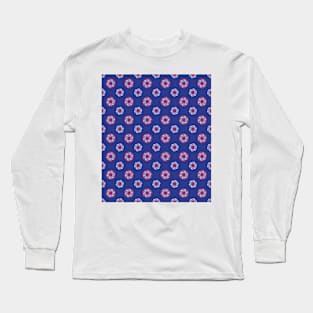 Indian Elephant Mandala Flower Blue Long Sleeve T-Shirt